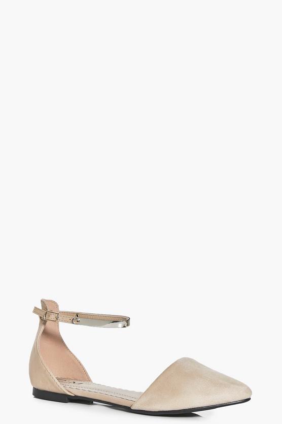 Evelyn Pointed Metal Trim Ankle Band Ballet